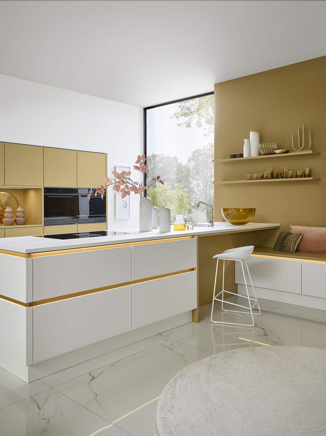 Soft Lack Weiß mit Caramel 